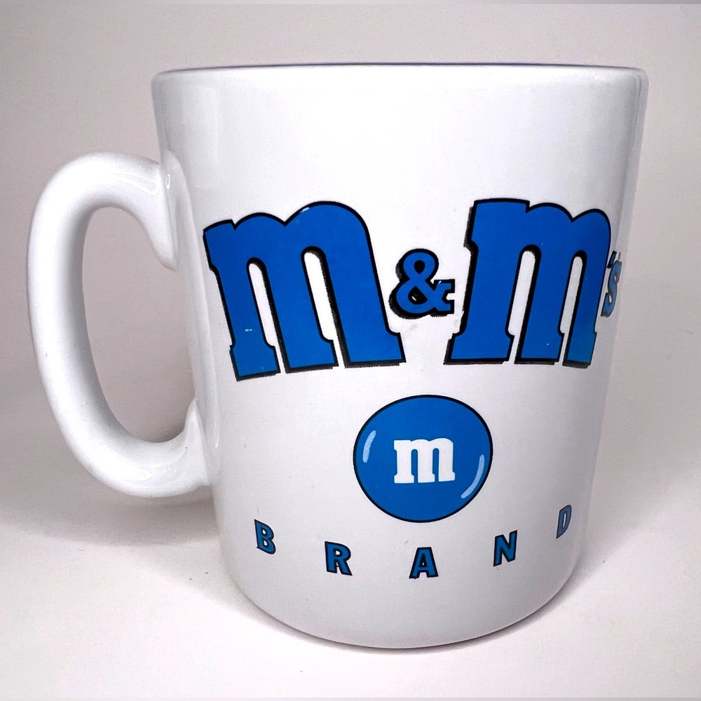 XL Jumbo M&M’s Brand Mug 28oz 5” Tall Blue Green Double Sided